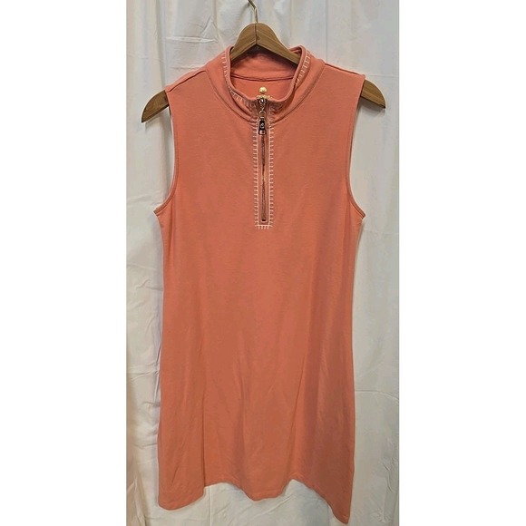 Spartina 449 Serena Half Zip Coastal L Quiet Luxury Cottagecore Resort Dress - Picture 2 of 6